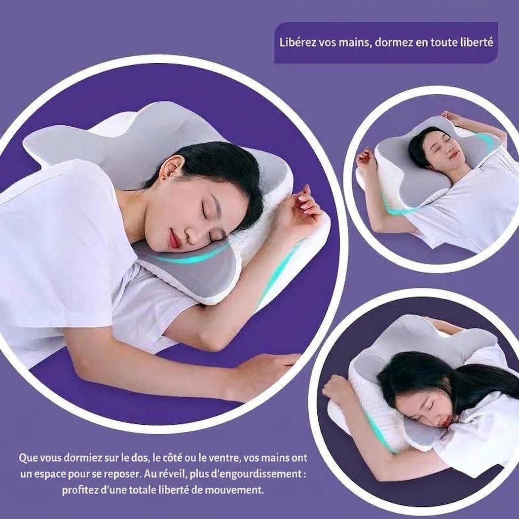 Oreiller Ergonomique Cervical à Mémoire de Forme – Soutien Nuque & Dos