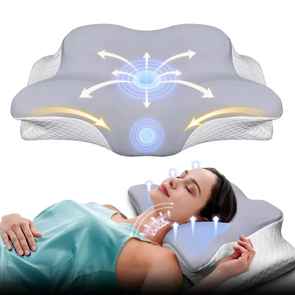 Oreiller Ergonomique Cervical à Mémoire de Forme – Soutien Nuque & Dos